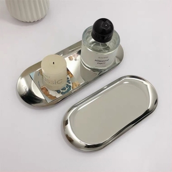 Nehrđajući čelik ovalni pladanj, otporan na vatru, za aromaterapijske svijeće, ploča za fotografije i pohranu nakita, nordijski stil