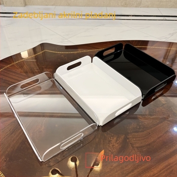 Akrilni pladanj za kupaonicu i stolnu površinu – proziran organizator za njegu kože i kozmetiku, moderni minimalistički dizajn