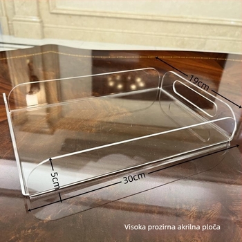 Akrilni pladanj za kupaonicu i stolnu površinu – proziran organizator za njegu kože i kozmetiku, moderni minimalistički dizajn