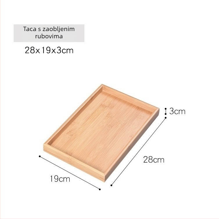 Drveni četvrtasti pladanj za posluživanje s mogućnošću prilagodbe i tiska logotipa