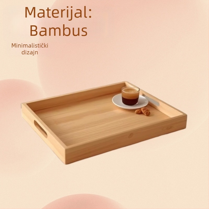 Drveni četvrtasti pladanj za posluživanje s mogućnošću prilagodbe i tiska logotipa