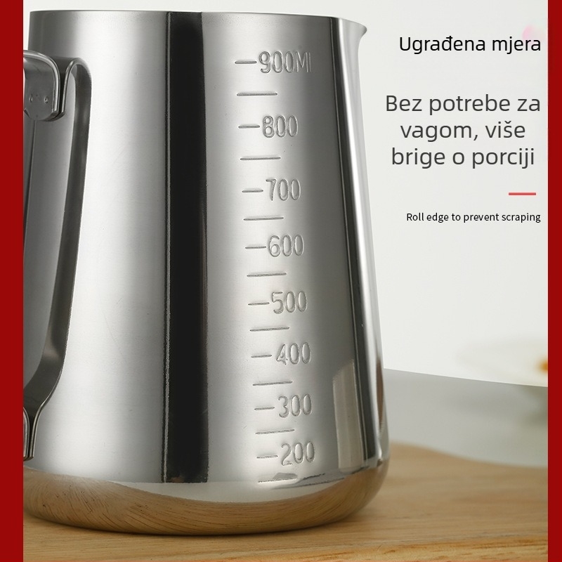 Čaša Latte Art od nehrđajućeg čelika, moderni stil, laserski gravirano logo, 200 g, papirnata kutija