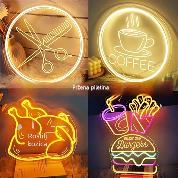 Neon reljefni zidni znak za check-in, prilagodljiv, marka Chimei