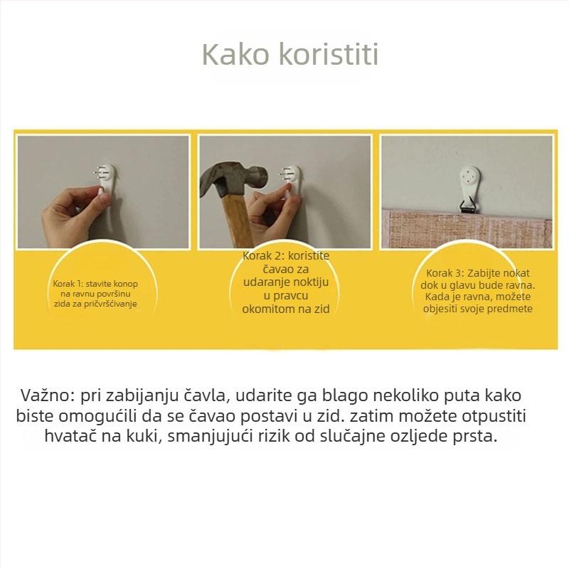 43-dijelni set nevidljivih plastičnih kukica za okvire i slike (40 kukica + 3 alata)