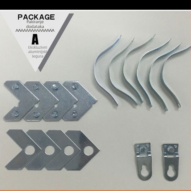 Metalni kutni držač za okvir – L-oblikovani fiksni dio, štancan, prilagodljiv, kukica za vješanje