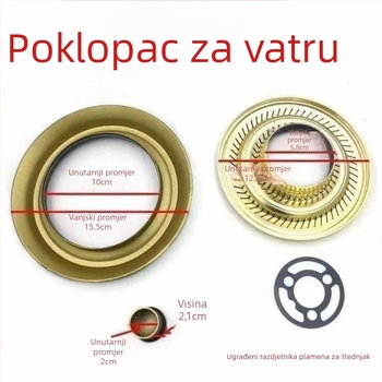 Ugrađena plinska ploča dodatak | Visoko noga gorionik; Poklopac plamena; Dijelitelj plamena; Materijal: magnetski materijali; Pribor: vijci