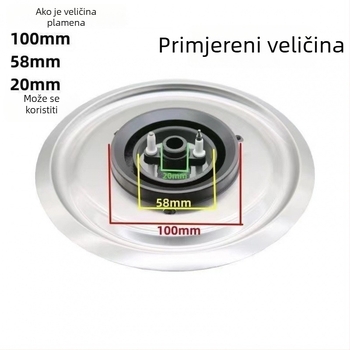 Ugrađena plinska ploča dodatak | Visoko noga gorionik; Poklopac plamena; Dijelitelj plamena; Materijal: magnetski materijali; Pribor: vijci
