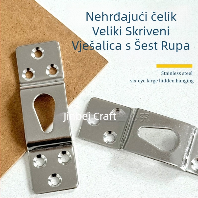 Skriveni kuk za okvir, nehrđajući čelik, vijčano pričvršćivanje, šest rupa, moderni minimalistički stil
