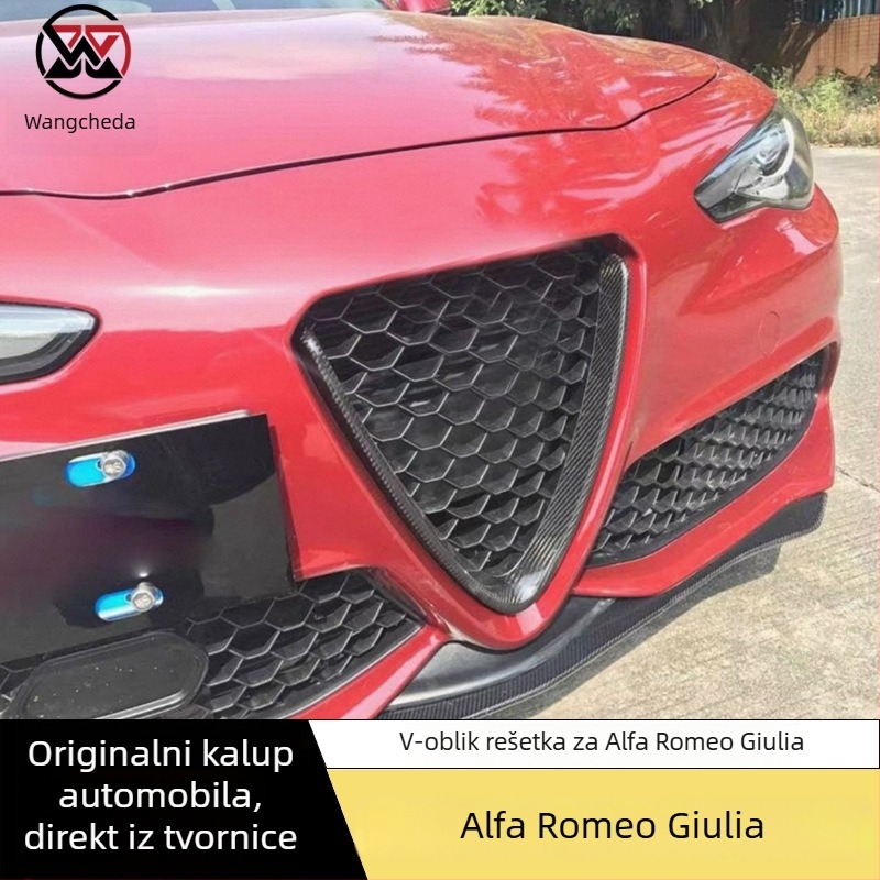Okvir rešetke od karbonskih vlakana u V-stilu za Alfa Romeo Giulia, s dizajnom četverolistne djeteline