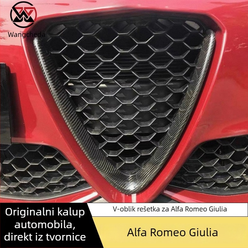Okvir rešetke od karbonskih vlakana u V-stilu za Alfa Romeo Giulia, s dizajnom četverolistne djeteline
