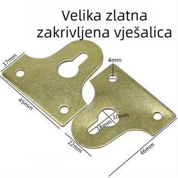 Kuka za foto okvire – metalna, elektroplatinirana, šifra T2586, skriveno vješanje, moderan minimalistički stil
