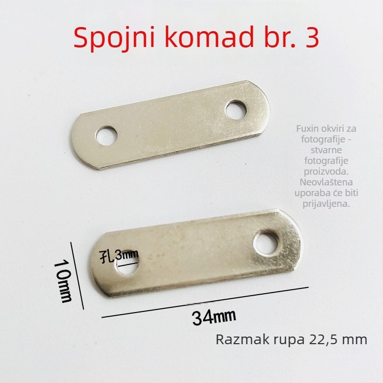 Metalni pričvrsni dio za stražnju ploču foto rama – spojni komad broj 3, 200 komada