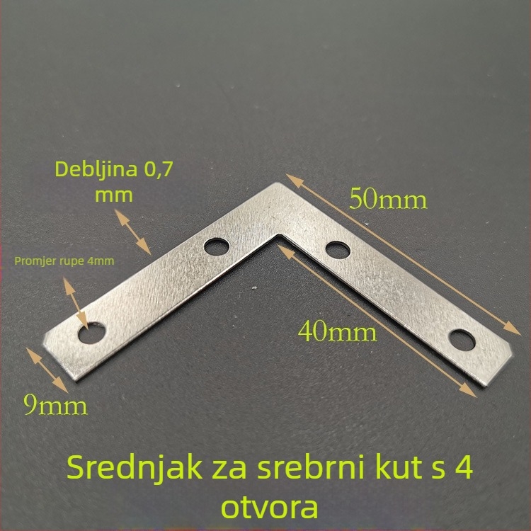 L-oblik konektora stražnje ploče foto rama s četiri rupe - metal, elektroplatiranje, brend qj, tip dodatka: kuka, stil: moderni minimalizam