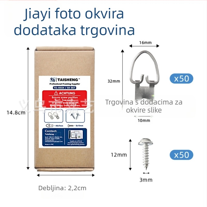 Jiayi Set visećih prstena s jednim otvorom | Metalni prsteni, suvremen minimalistički stil, za dnevni boravak, spavaću sobu i ured
