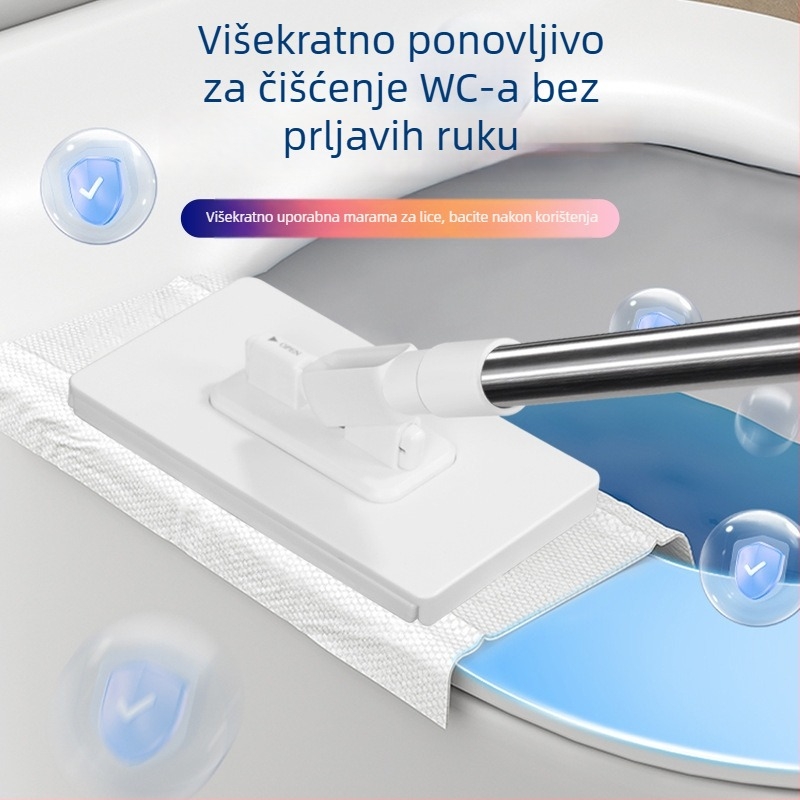 Ploški mop za pod – mikrovlaknena krpa, plastična ručka, nosivost 10 kg, postotak sušenja 90–100%, jednostruki pogon