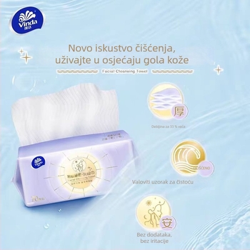 Vinda jednokratne pamucne maramice za čišćenje lica, 70 listova, 100% pamuk, mogu se objesiti