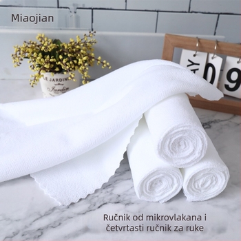 Ručnik za jednokratnu upotrebu, bijeli, brzo se suši, s čipkastim rubom od warp-knit tkanine, za hotelsku kupaonicu, kupanje stopala i brisanje ruku