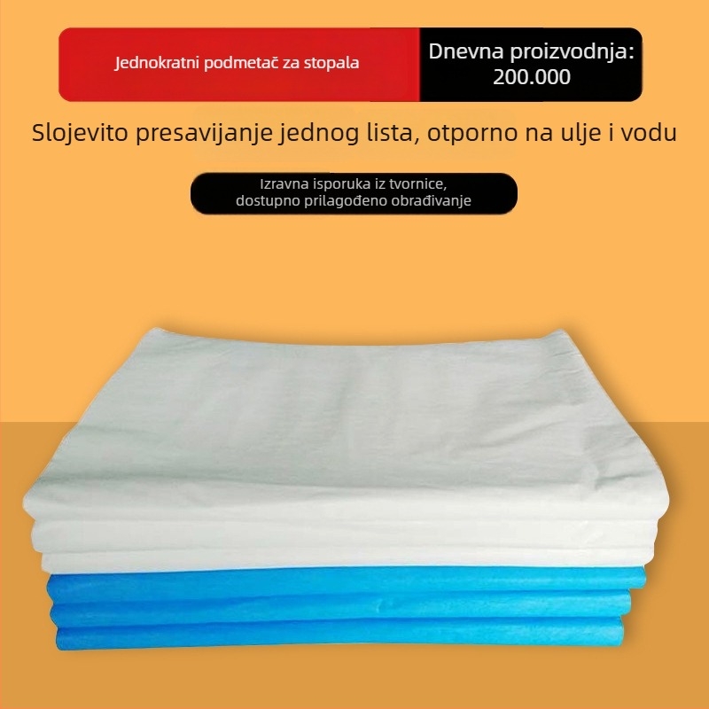 Jednokratna vodootporna i otporno na ulje krpa za kupanje stopala, netkani materijal, pamuk 99%, 50 g, mogućnost prilagodbe