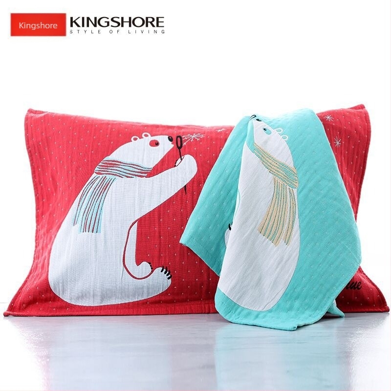 Jastučnica King Shore – 100% pamuk, antibakterijska, protiv grinja, četiri sloja gaze, set od dvije komada