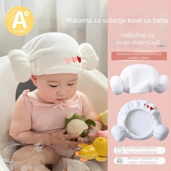 Dječja kapa za sušenje kose, mikrovlakna, 150D vlakna, apsorbirajući turbant, Crown First