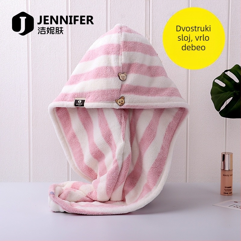 Kapa za sušenje kose s dvostrukim slojem turbana, superfina vlakna, tiskano logo, mogućnost prilagođavanja