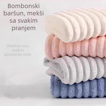 Kapa za sušenje kose - debela, izuzetno upijajuća, brzo sušenje, dvostruki sloj, koralni velur
