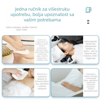 Jednokratni ručnik od drvnih vlakana za frizerski salon, debeli, 90–110 g, apsorpcija 0–5 s, prilagodljiv, pakiranje od 9 rolni