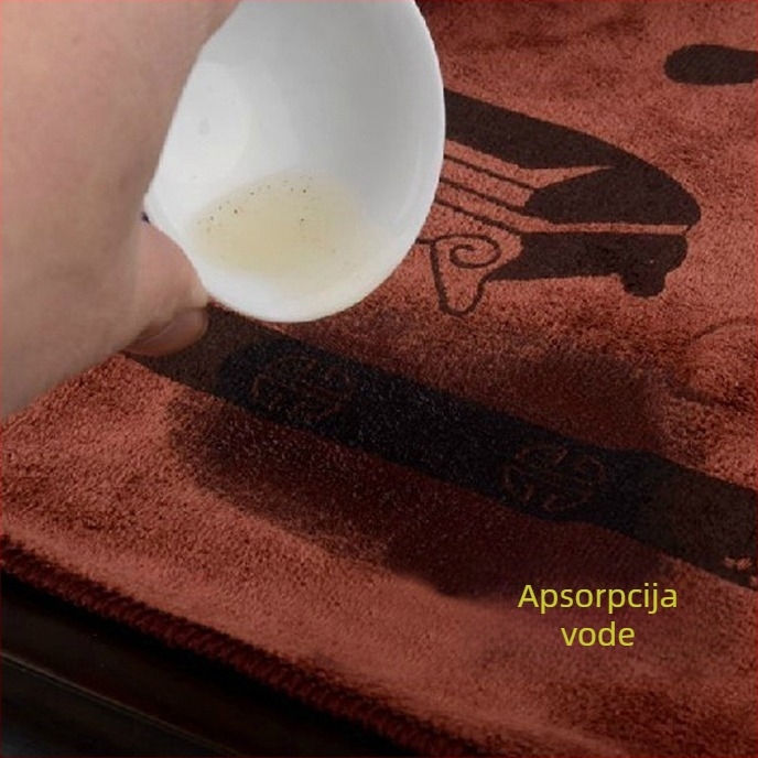 Mikrovlakna krpa za čajnu kuću, 80% poliestera, 20% poliamid, 45 g/m², otisnuti logo, upijanje vode 26–30 s