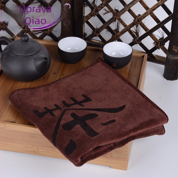 Mikrovlakna krpa za čajnu kuću, 80% poliestera, 20% poliamid, 45 g/m², otisnuti logo, upijanje vode 26–30 s