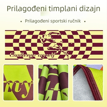 Sportski ručnik, prilagodljiv logotipu, mikrovlakno 430gsm, jednostruko vlakno, brzo suši (Materijal: Mikrovlakno; Apsorpcija: 5–10 s; Težina: 430gsm; Vlakna: Jednostruko vlakno; Proizvodnja: vezenje, šivanje i tisak)