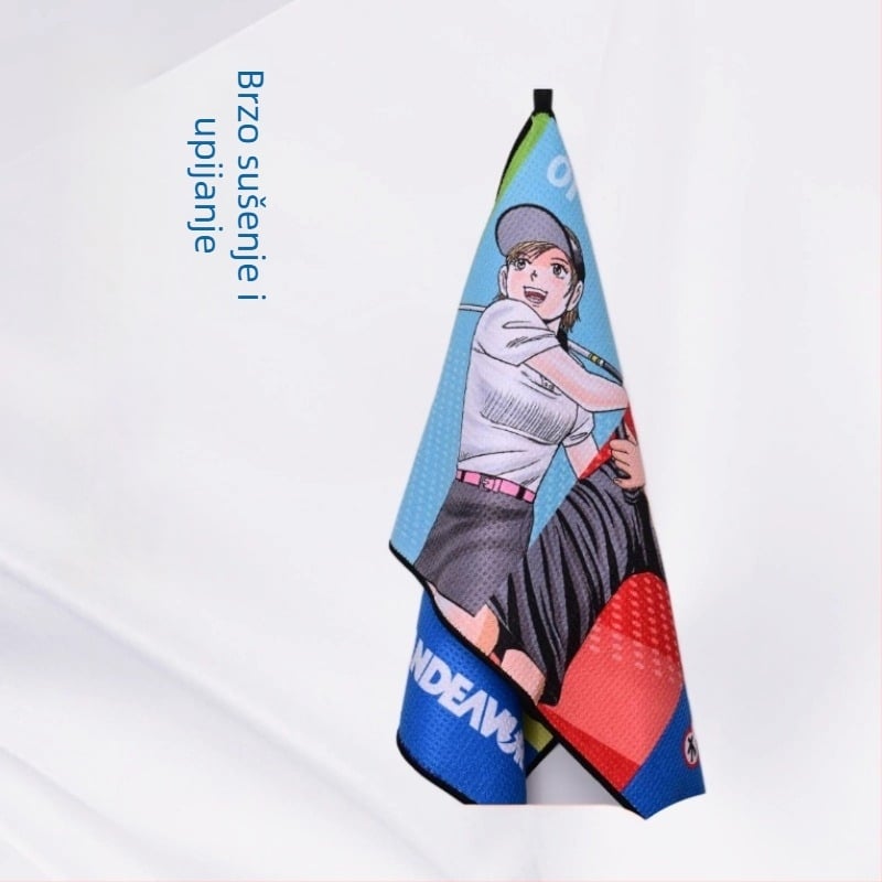 Sportski ručnik s waffle pletenjem od ultrafinih vlakana, 420 g, 80% poliester + 20% poliamid, mogućnost prilagodbe logotipa, brzo upija i suši