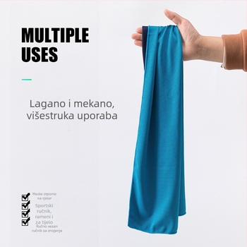 Sportski ručnik s osjećajem hlađenja, brzo sušeća mikrovlakna, 150D jednostruka nit, 160 g/m², otisak logotipa, prilagodljivo