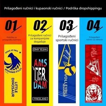 Sportski ručnik od mikrovlakana s tiskom logotipa, prilagodljiv, 30 g, vlakno bez uvrtanja, upijanje 21–25 s