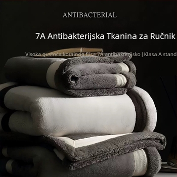 Antibakterijski ručnik za lice, hotelske kvalitete, upija, debeli, bez vlakana; poliester 100D, jednostavna tkanina, prilagođena obrada