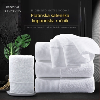 Bijeli pamukasti turbanu za glavu i upijajući ručnik, za hotele i salone ljepote