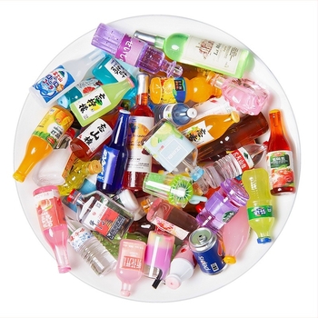 Miniaturna boca napitka – plastika/smola, tisak, uzorak boce napitka, DIY za djecu