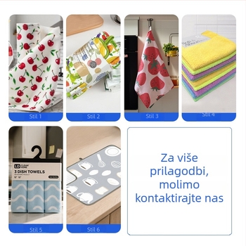 Kuhinjska krpa od mikrovlakana s uzorkom waffles, 120 g, prilagođeni otisak logotipa, upijanje 0–5 s