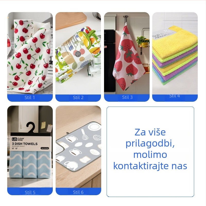 Kuhinjska krpa od mikrovlakana s uzorkom waffles, 120 g, prilagođeni otisak logotipa, upijanje 0–5 s