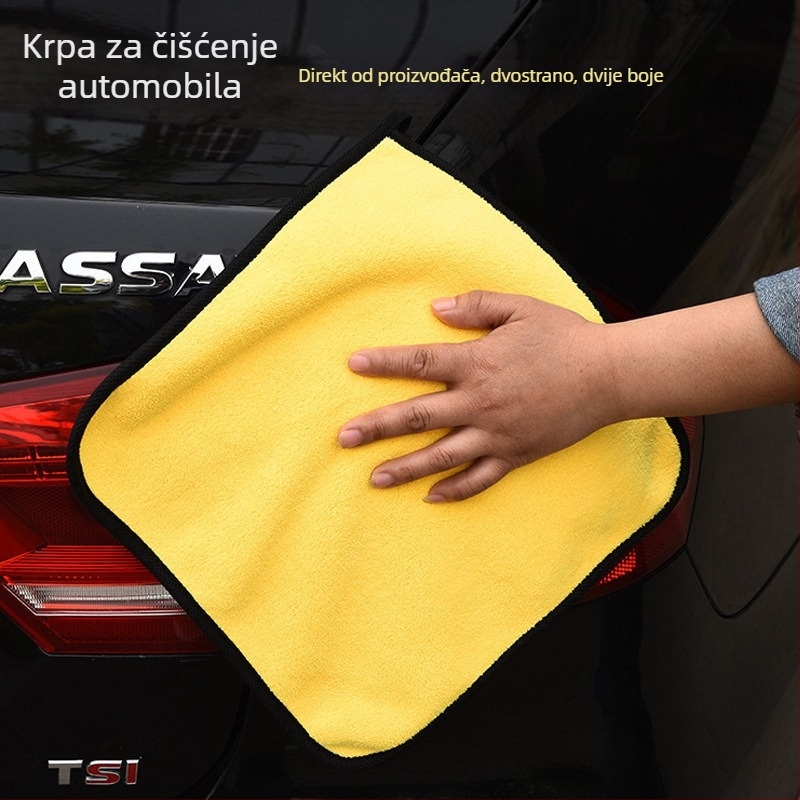 Dvostruka maramica za pranje auta od koralnog flisa, visoke gustoće, višefunkcionalna, brzo upijanje vode, težina 50 g, set od 8 komada