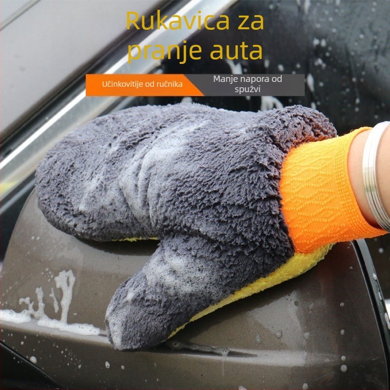 Rukavice za čišćenje auta - koralni flis, marka Plush Bear Paw, tip: brisajuće rukavice