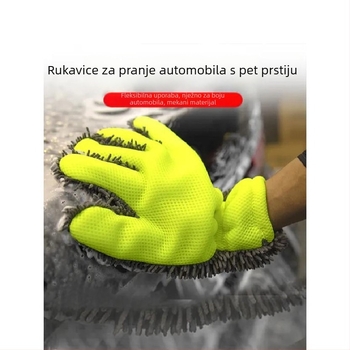 Petprstna rukavica za pranje automobila od chenille pliša, debeli pliš, nježna prema boji laka vozila, za čišćenje diskova.