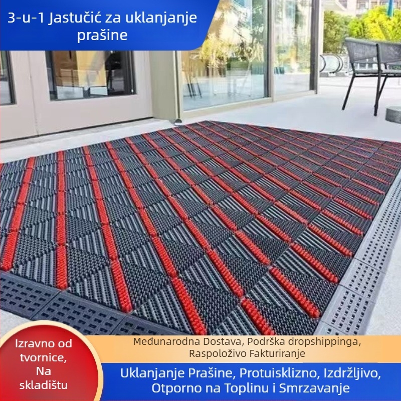 Vanjski protuklizni podni mat, 3-u-1 mat za prašinu i vrata, EVA pravokutna, periva, prilagodljiva, moderan minimalistički stil