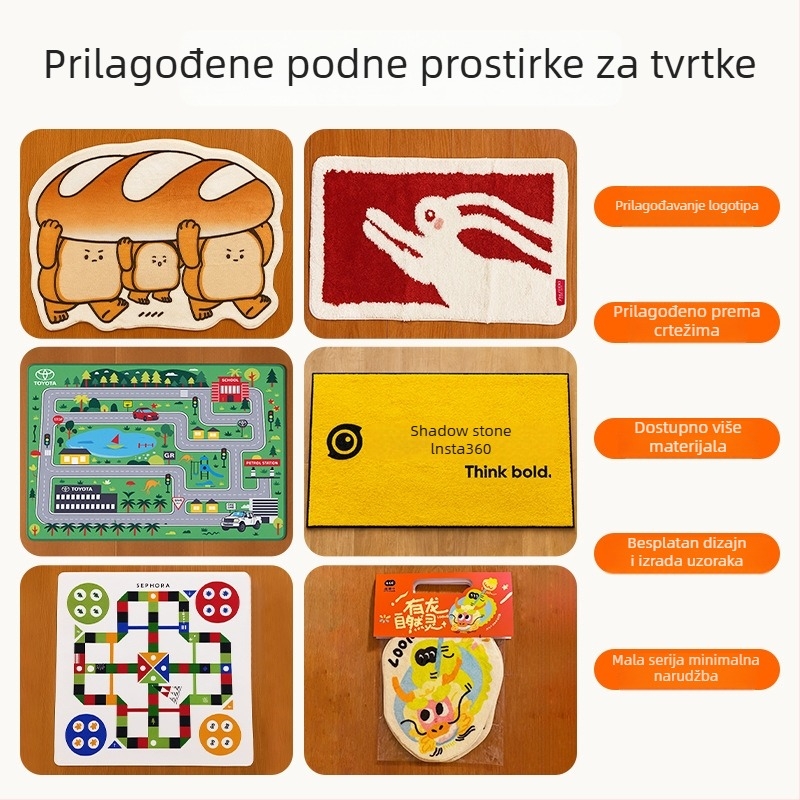 Prilagođene prostirke za kupaonicu i dnevni boravak, ulazne prostirke s poklon pakiranjem