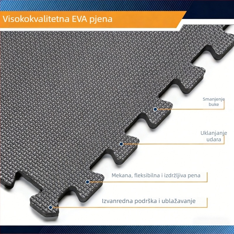 Podna prostirka za fitness - EVA materijal, apsorpcija udara i smanjenje buke, periva, prilagodljiva