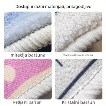 Tepih prilagođen po slici, umjetni kašmir, nepravilnog oblika, za spavaću sobu uz krevet, apsorpcijski i protuklizni mat za kupaonicu i prag.