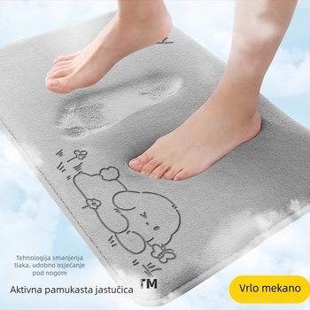 PVC kupaonska prostirka s digitalnim printom, protuklizna, debela, otporna na prljavštinu, bez pranja; pogodna za kupaonu, dnevni boravak, spavaću sobu, restoran