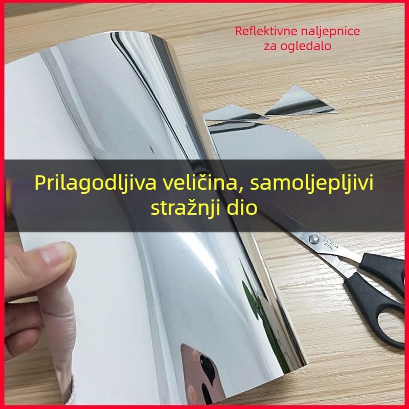 Cijelo tijelo ogledalo – zidna naljepnica, PET materijal, samoljepljivo, prilagodljivo, moderan minimalistički stil, pogodno za dnevni boravak, spavaću sobu, kupaonu, ulaz