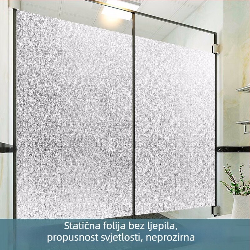 Film za privatnost prozora — samoljepljivi PVC, elektrostaticko prianjanje, pojačana debljina, moderan minimalistički stil, pogodna za dnevni boravak, balkon i kupaonicu