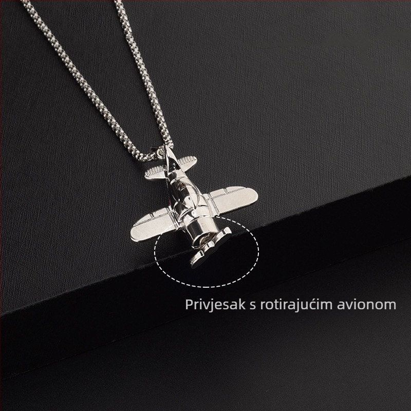 Ogrlica od titanijskog čelika s perlovim lancem, elektroplatirano, privjesak od legure, geometrijski hip-hop stil