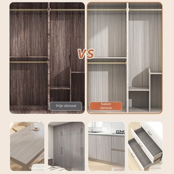 PVC samoljepljiva folija s drvenim uzorkom za obnovu namještaja ormara — vodootporna, otporna na vlagu i plijesan; stil Ming i Qing klasika